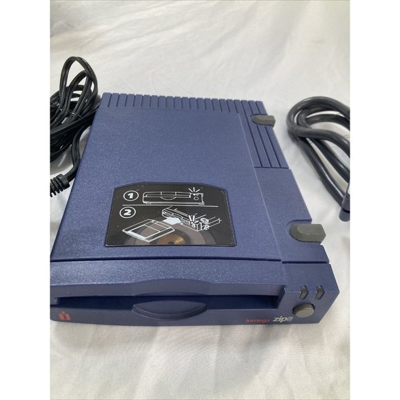 Iomega Zip 100 Parallel Port External Disk Drive Z100P2 With Adapter Cord Tested - Picture 2 of 10